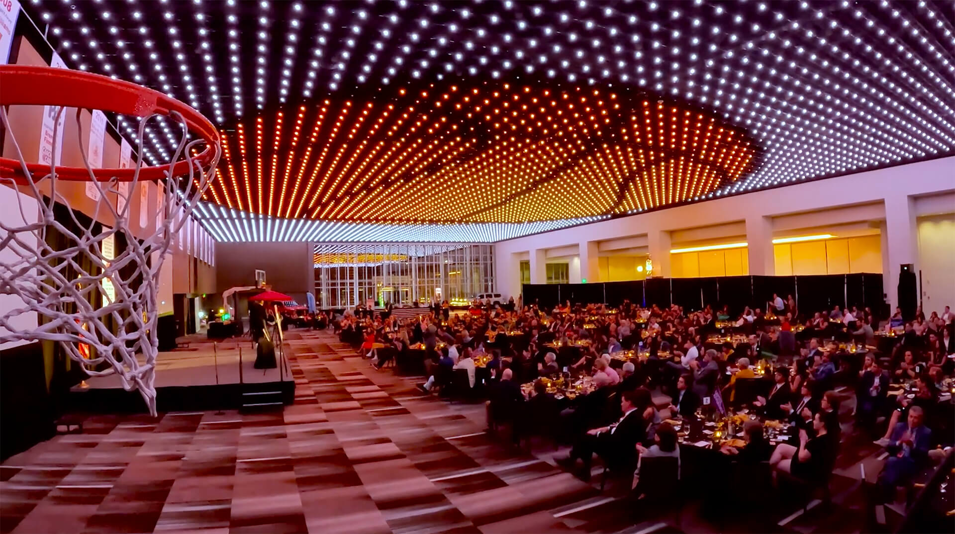 Large group of people who attending the Coaches vs. Cancer event.